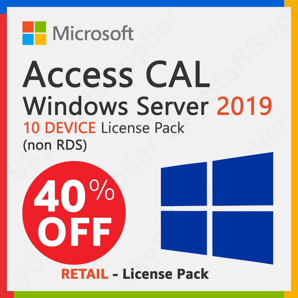 Microsoft Windows Server 2019 - 10 Device Client ACCESS Licenses (non RDS) - NEW