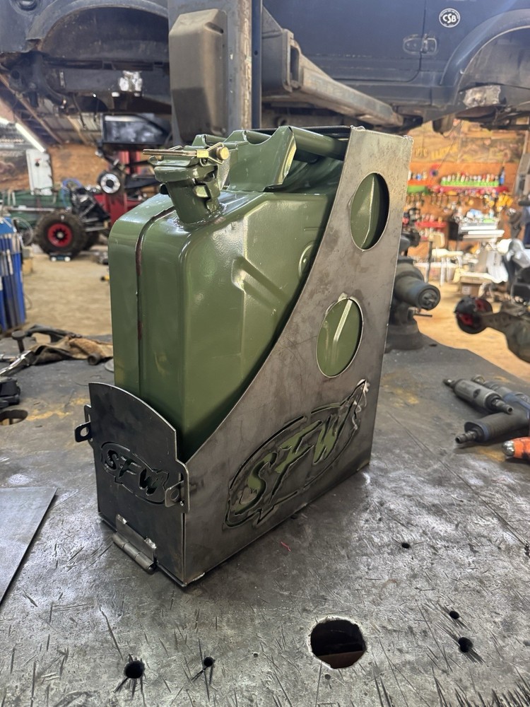 Single Jerry Can Holder With Locking Mount Race Trailer