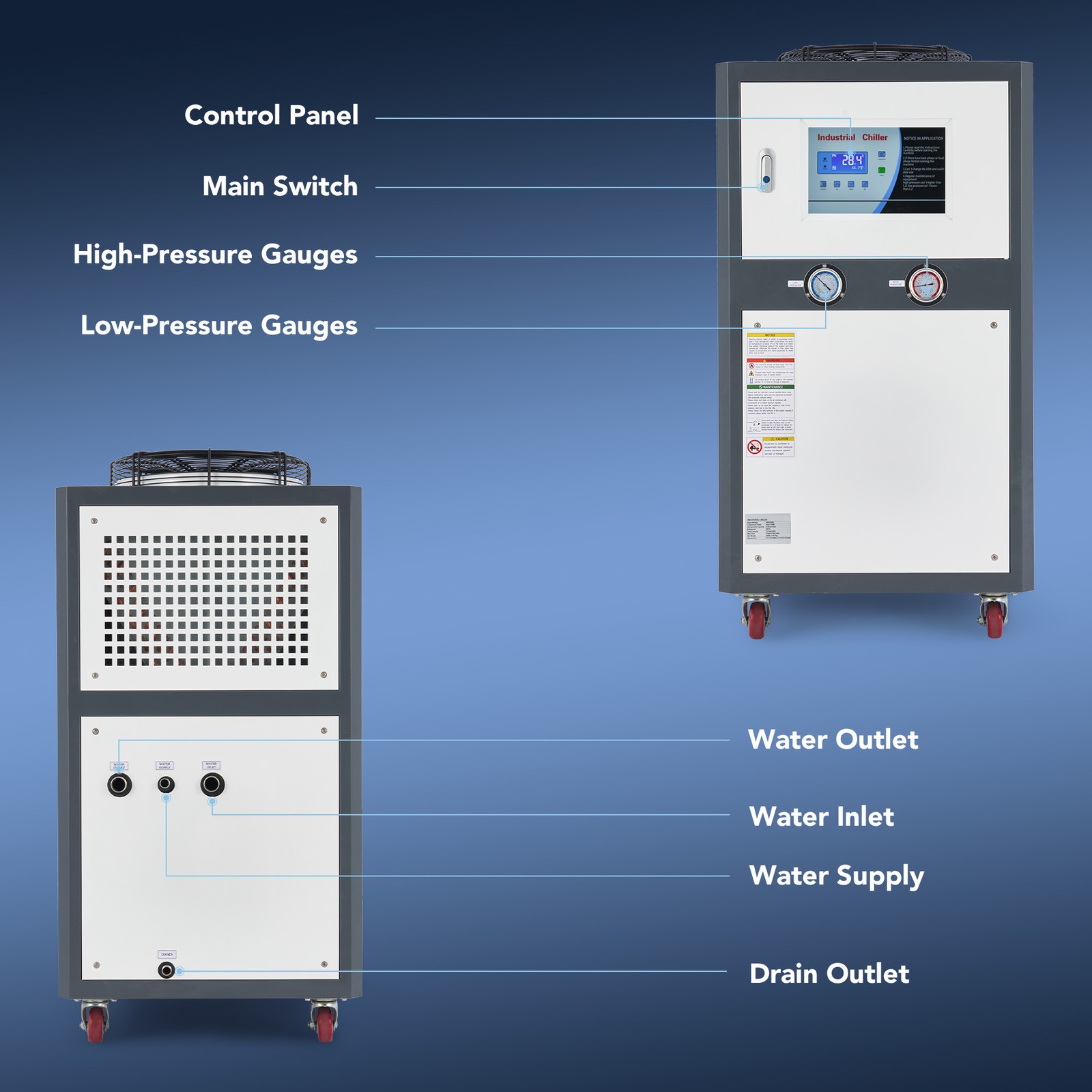 CREWORKS 5-25 ton Eco-Friendly Air-cooled Industrial Water Chiller 7.5HP to 45HP