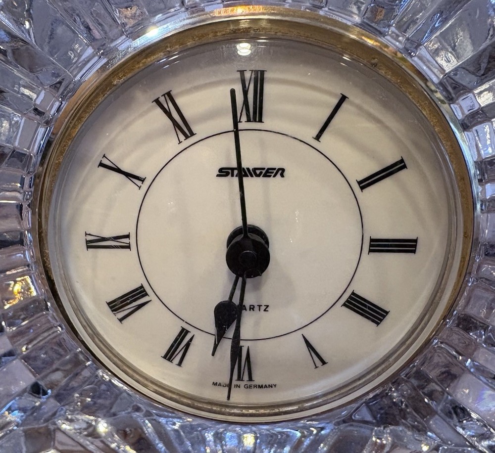 Staiger Half Noon Quartz Crystal Clock, Desk Clock, Germany - Nice!
