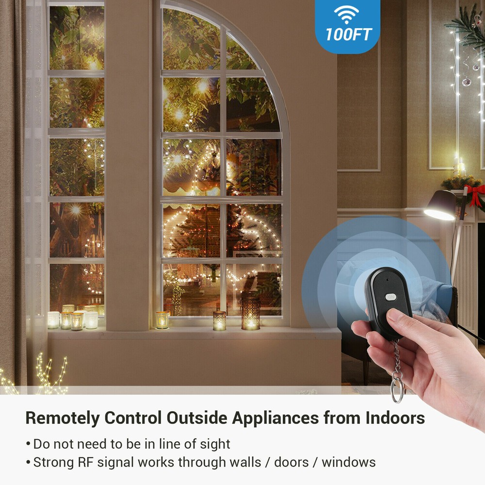 DEWENWILS Outdoor Remote Control Outlet Switch Plug in Wireless Power Switch