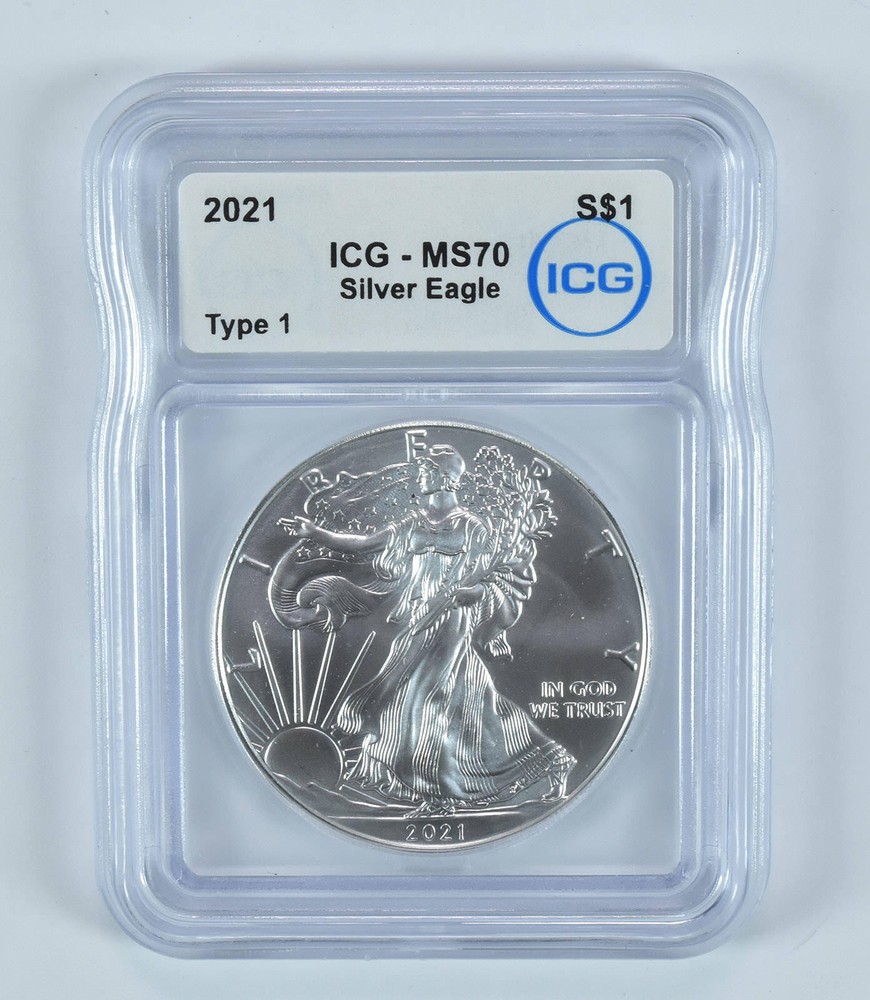 2021 T1 American Silver Eagle Type 1 MS70 ICG