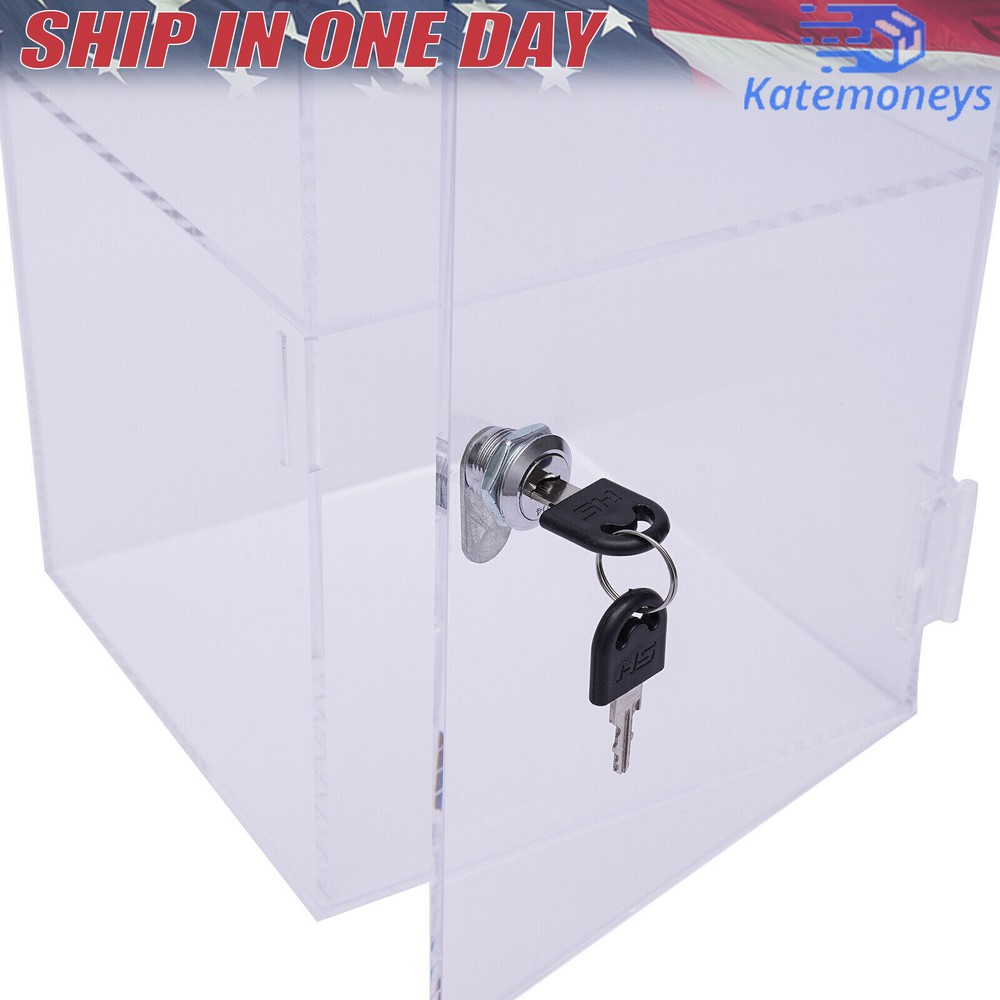 2-layers Countertop Display Case 20*20*35cm Locking Security Showcase Cabinet US