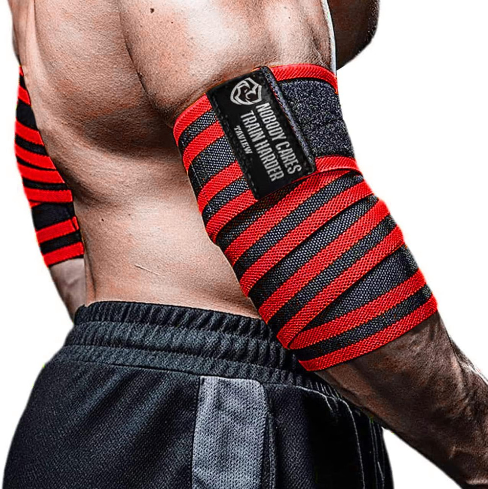 Elbow Wraps for Weightlifting (1 Pair), 47" Elastic Elbow Support & Compression