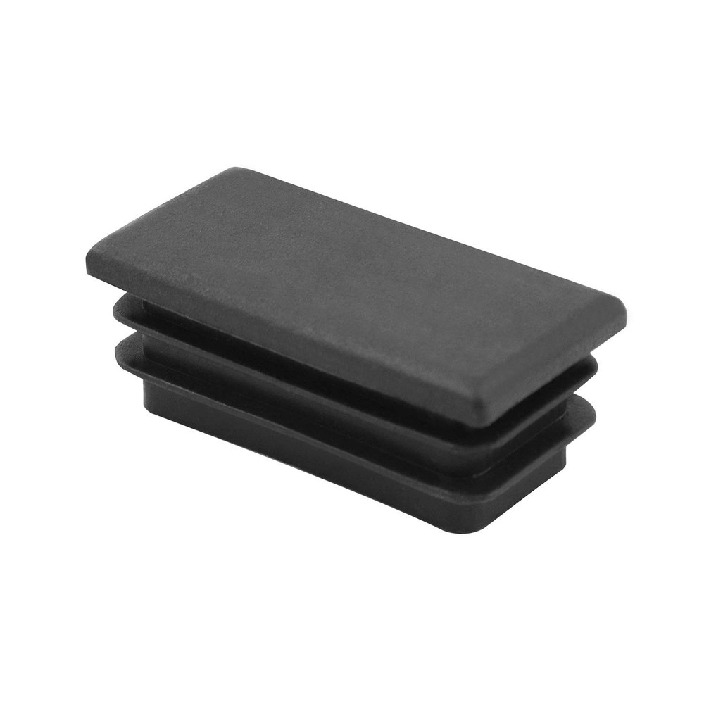 QWORK 10 PCS 1" X 2" Rectangle Black Plastic Plug End Cap 2.5 X 5cm,