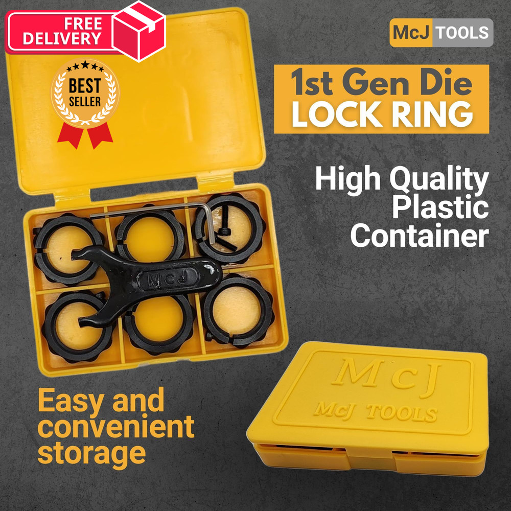 McJ Tools Reloading Die Lock Rings 1st Gen 12pack