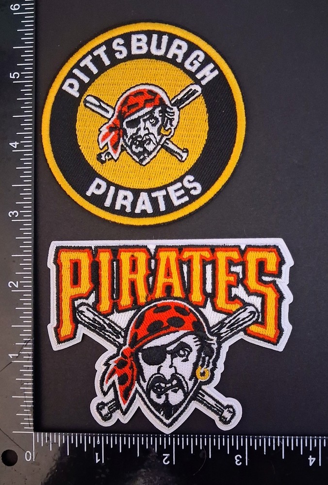 2 Qty PITTSBURGH PIRATES IRONON EMBROIDERED PATCH