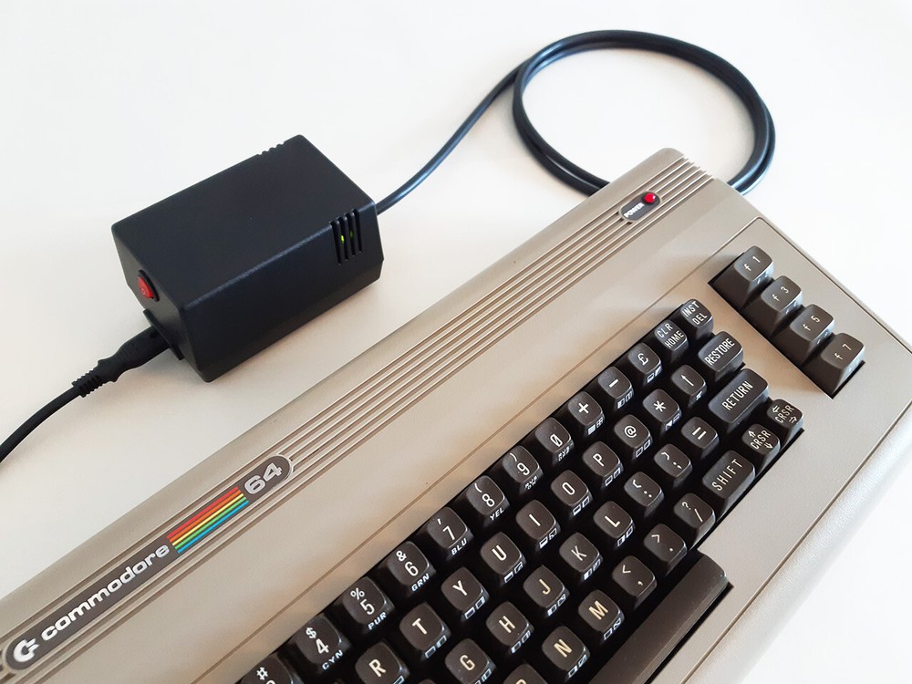 C64 PSU - Commodore 64 Power Supply - Black, LED, Power Switch (US plug)