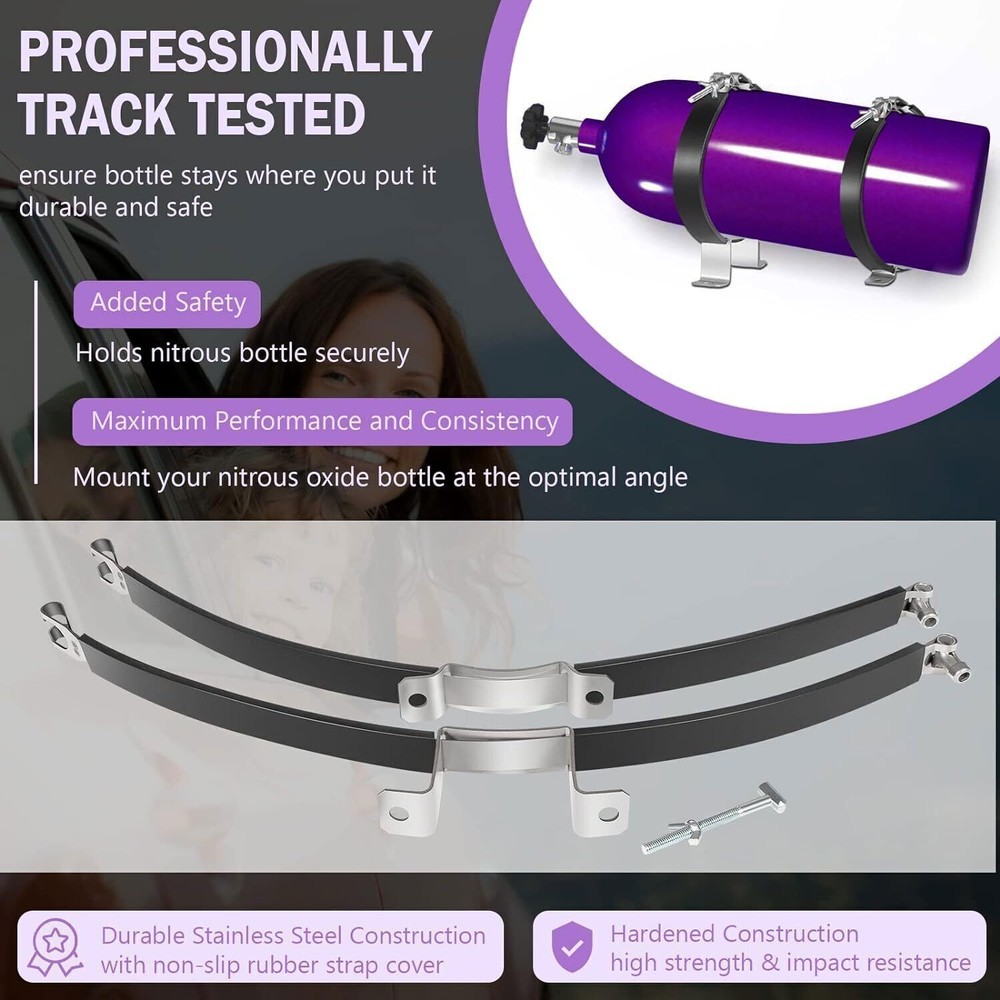82013 Nitrous Oxide Padded Adjustable Quick Release 10-15 Lb Bottle Bracket Kit