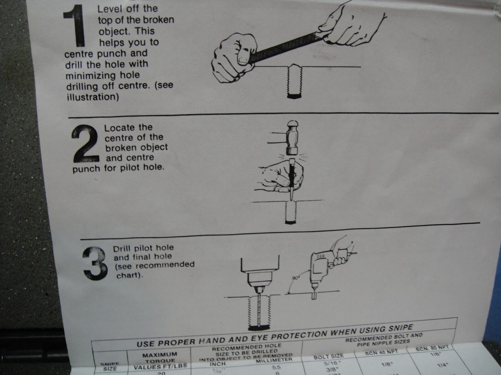 Snipe Broken Bolt and Pipe Extractor Set Rare