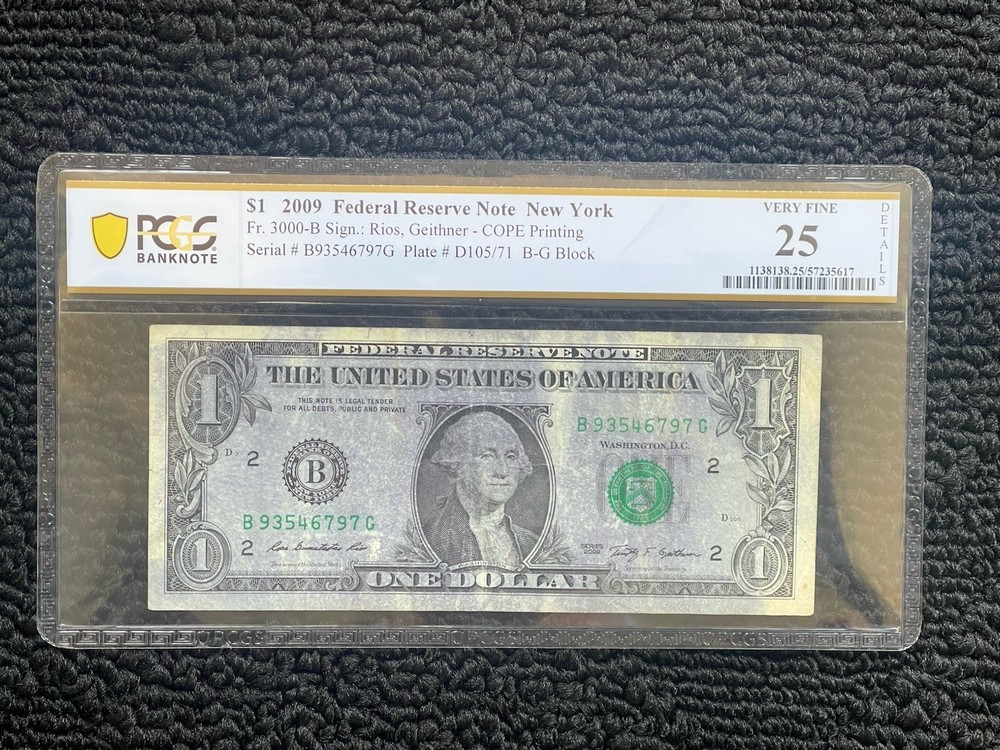 $1 2009 COPE PRINTING- STAINED  PCGS 25
