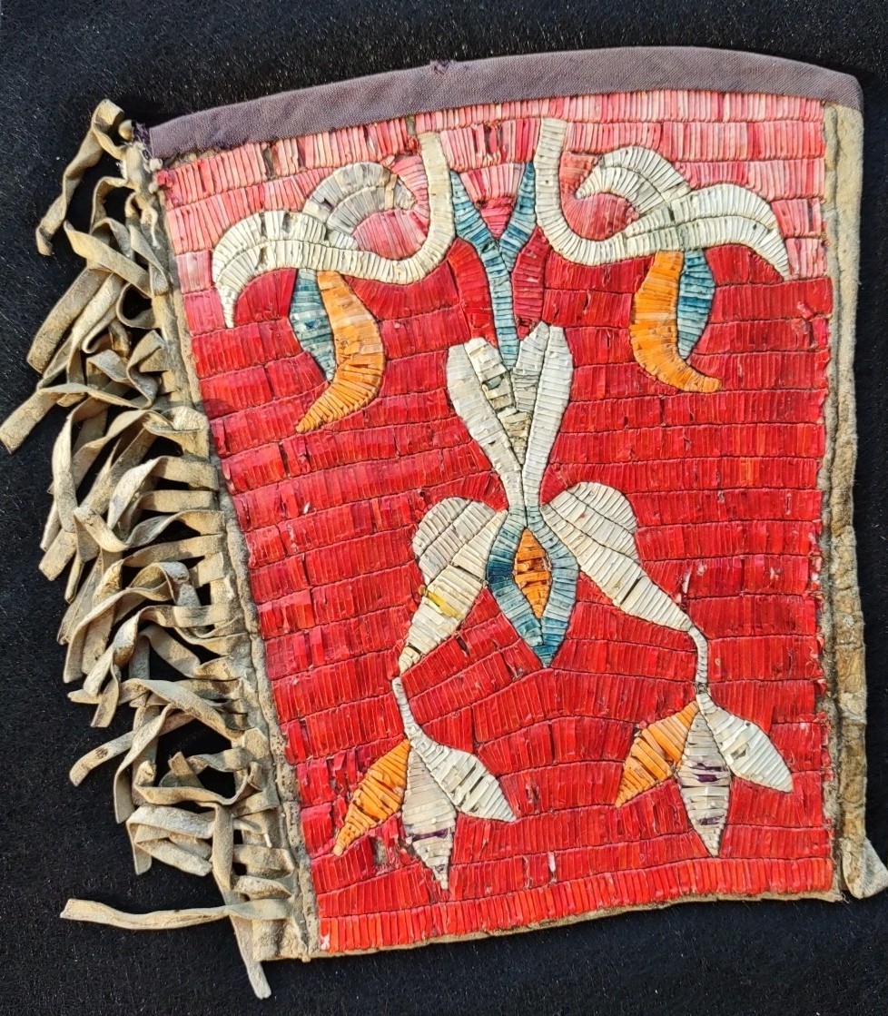 Sioux Quilled Gauntlets Antique Native American Porcupine Quilled Gloves 1880