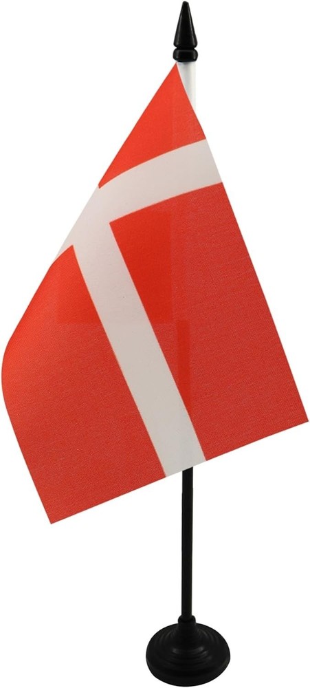 Compact Denmark Table Flag - 100% Polyester, Foldable, Ideal for Office Use