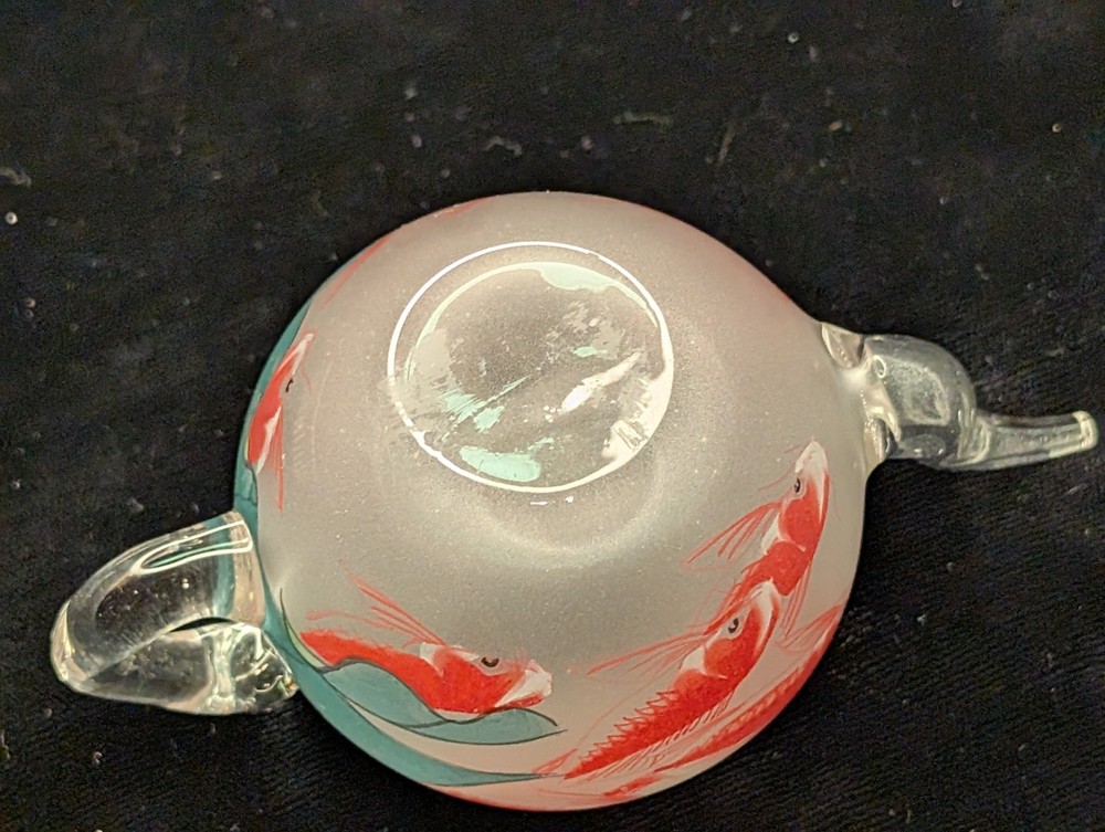 Handmade Reverse Painted Glass Tiny 3in Teapot Chinese