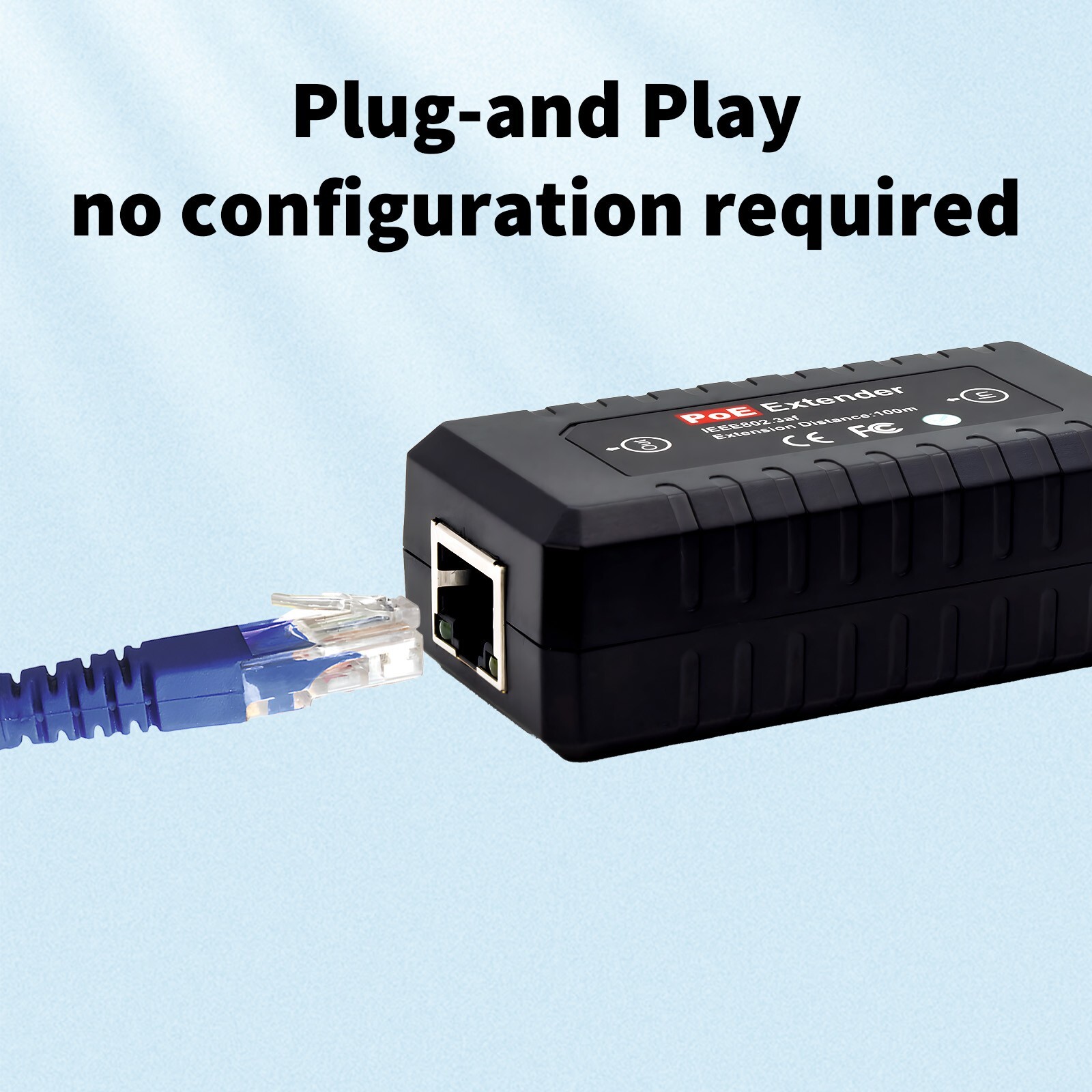 UltraPoE PoE Extender 10/100Mbps IEEE 802.3af PoE Repeater Extension 100m