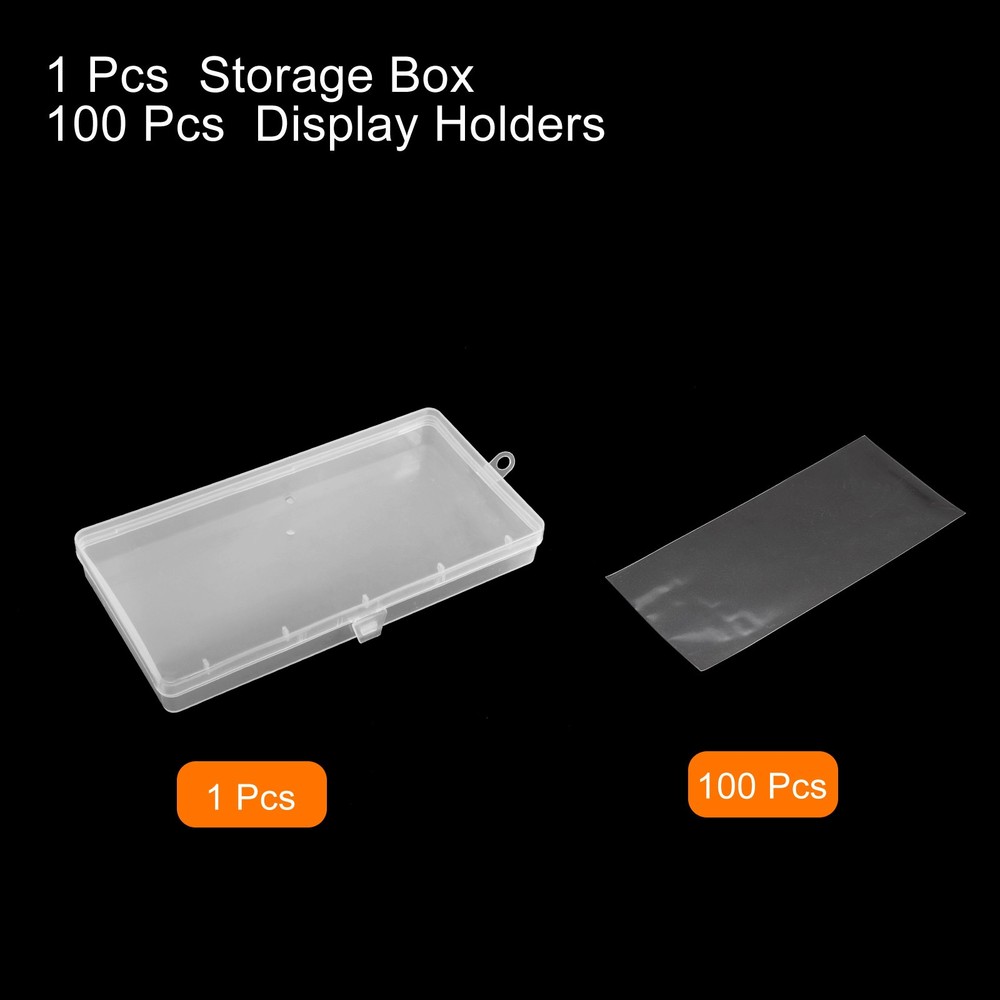 Currency Holder Sleeves Bill Display Protector Case with Storage Box, 100pcs