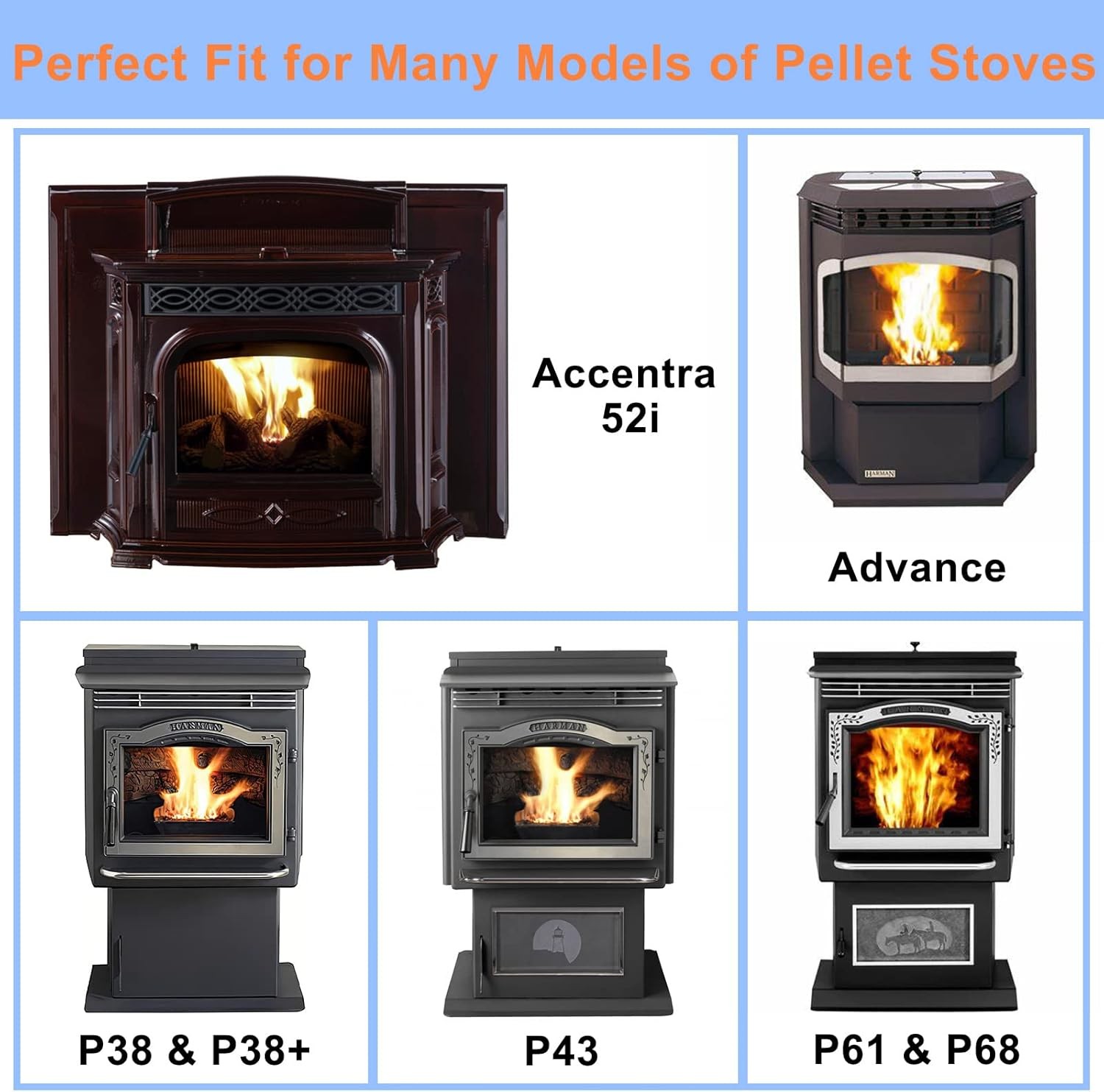 For Harman P68 P43 P61 P38 P61A PC45 PP38 &Advance & Accentra Pellet Stove Parts