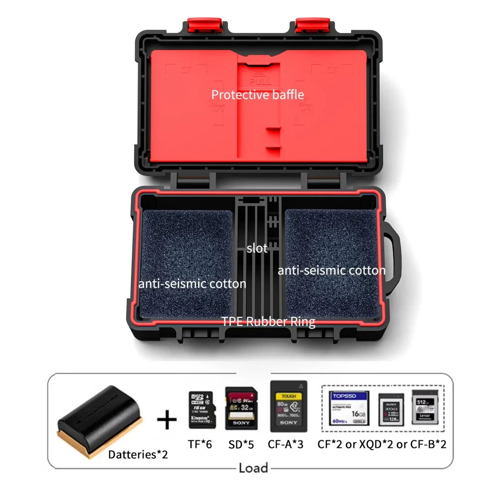 2 in 1 Memory Card Case Camera Battery Holder Micro Sd Storage Box Microsd Cards