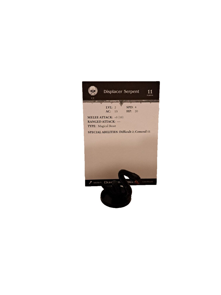 D&D Miniatures WOTC Displacer Serpent 43/72