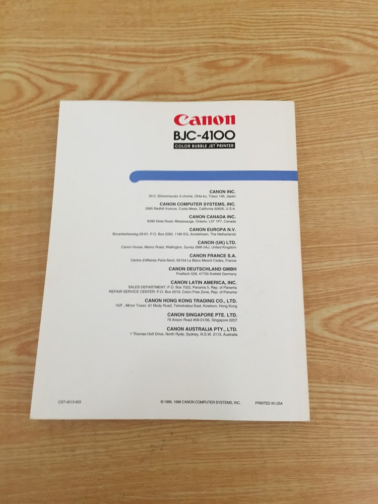 Canon BJC-4100 User's Manual