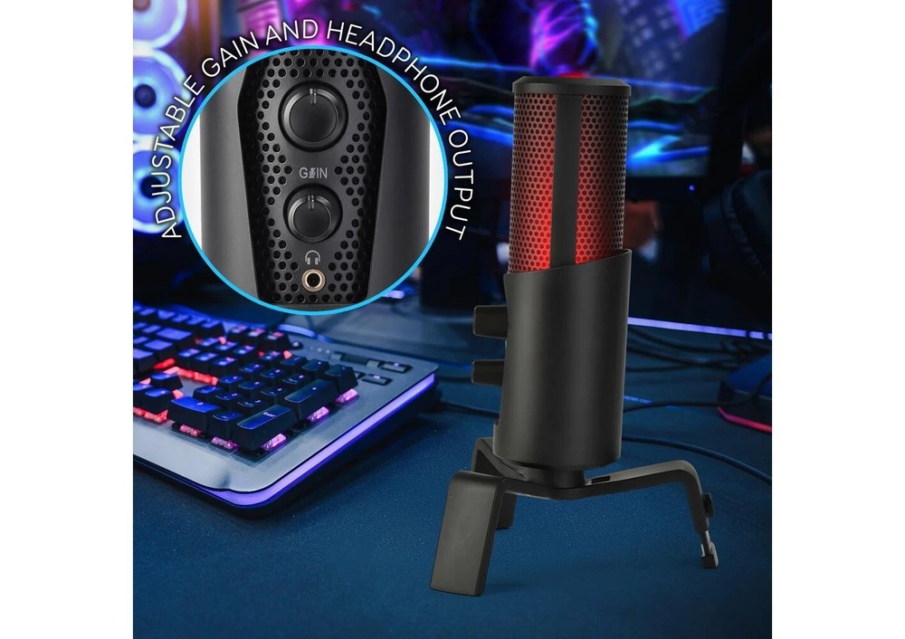 Pyle USB Computer Desktop Professional Streaming USB Microphone - 4 Modes