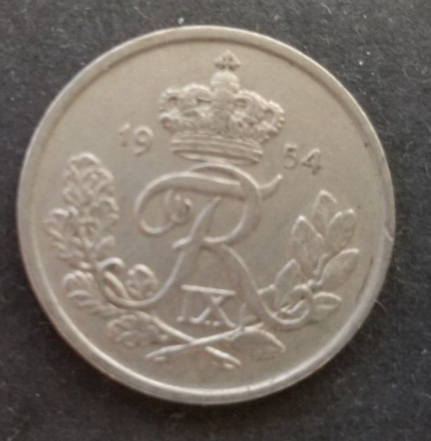 Denmark 1954 25 ore coin