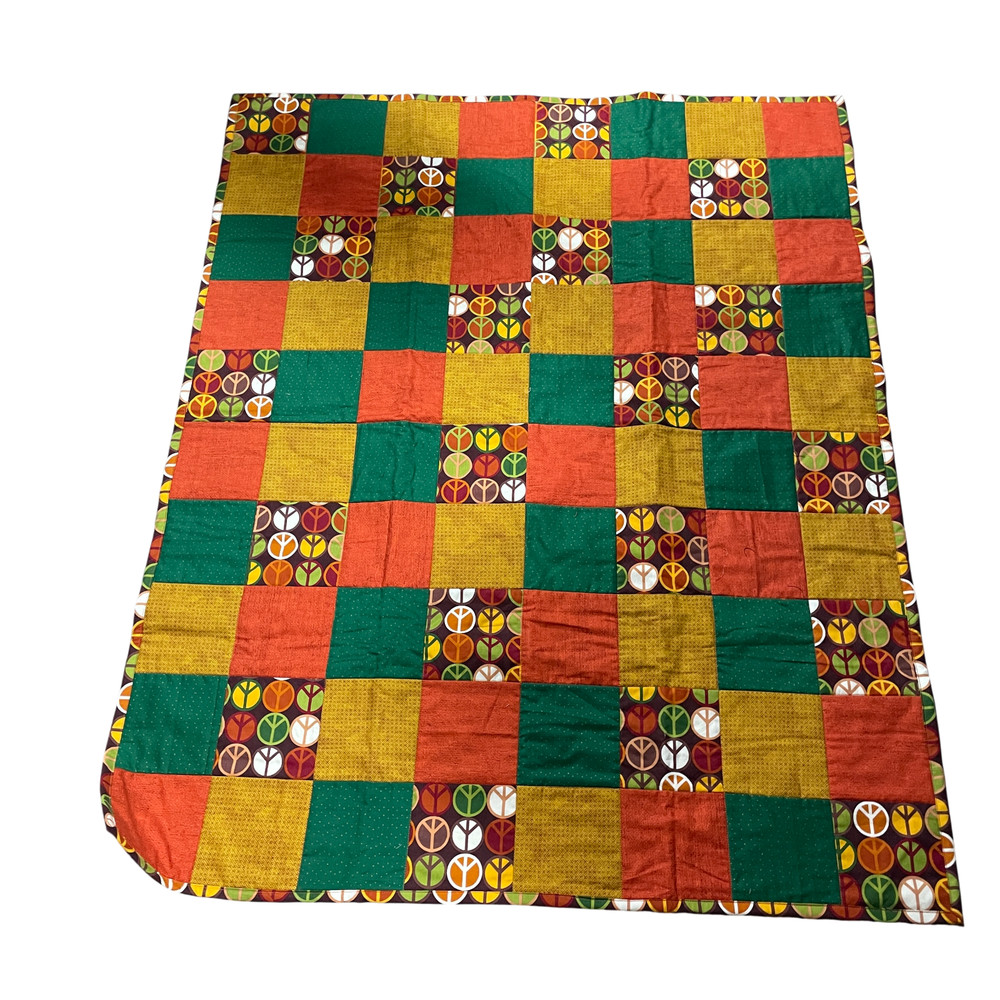 Peace Quilt Handmade Patchwork Throw Vibrant Color Scheme