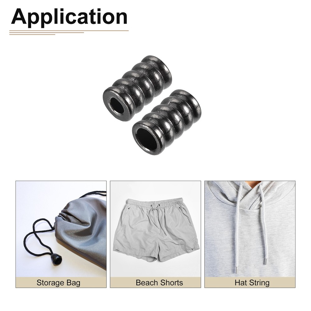 8x13x3.5mm Bell Stopper - 30Pack - Good for DIY Drawstring - Dark Gray