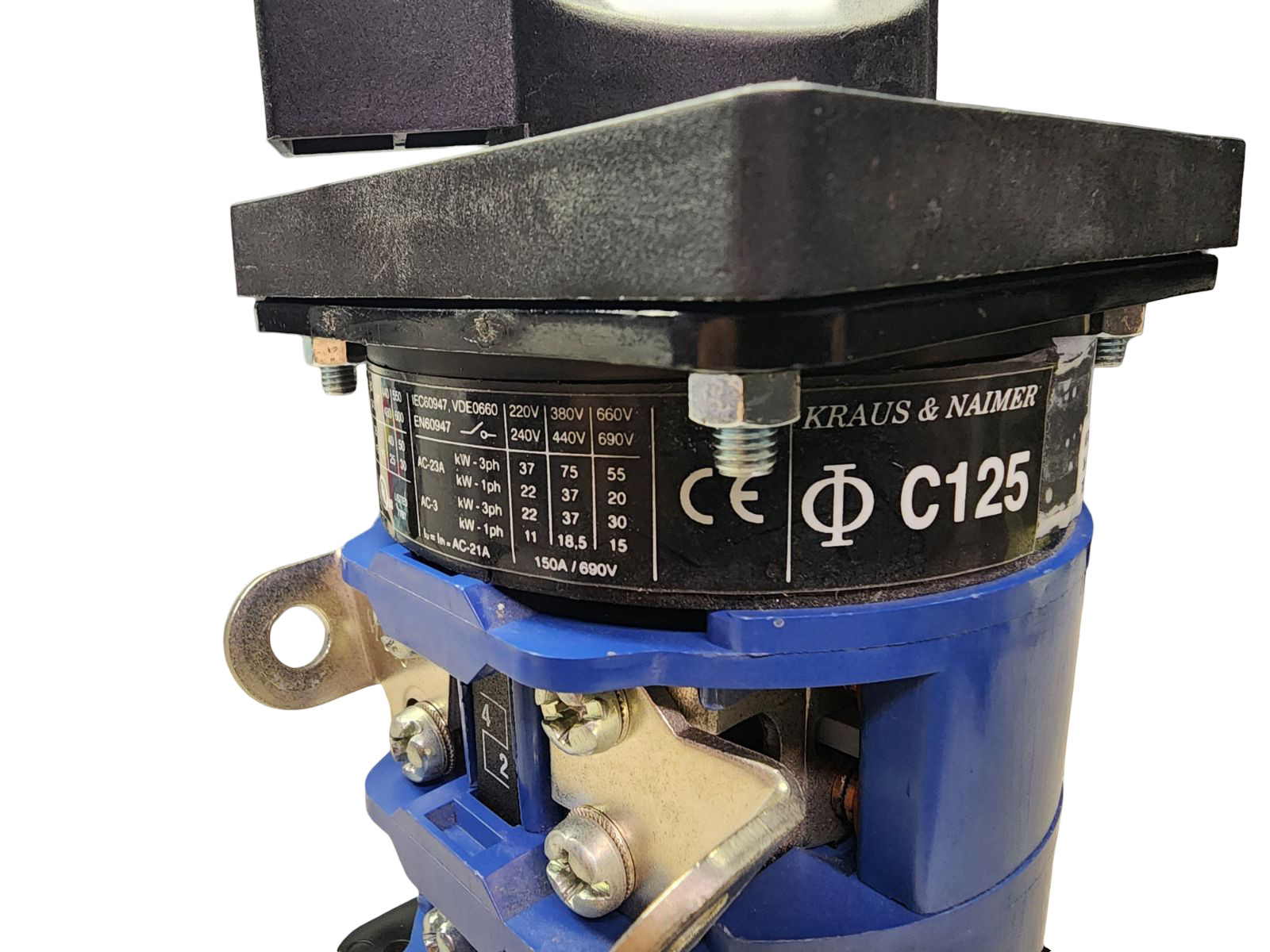 Kraus & Naimer C125 Rotary Switch 15A 600V 3‑Position General Purpose Selector S