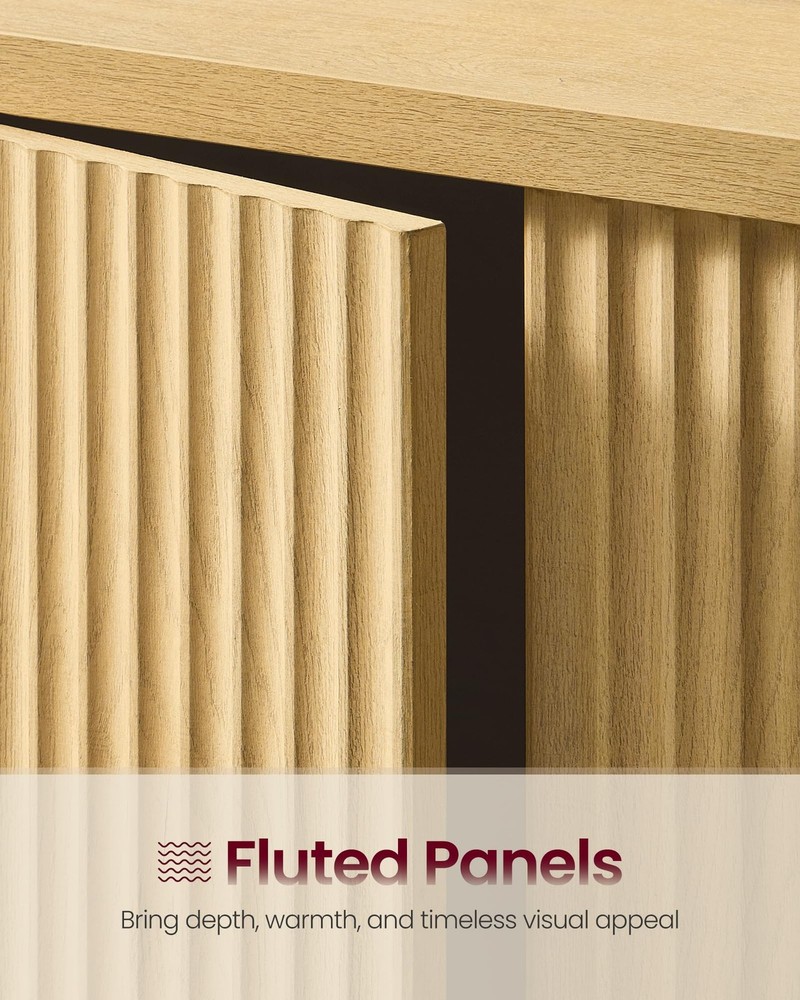 MAXE Collection - Buffet Cabinet, Fluted Console Cabinet, Sideboard with Adju...