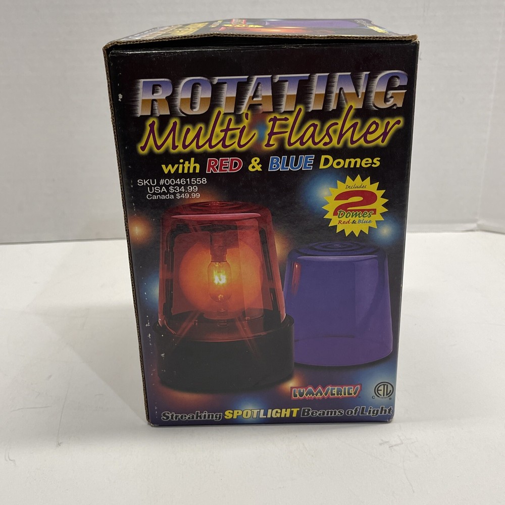 Rotating Multi Flasher with Red and Blue Domes with Extra Bulbs