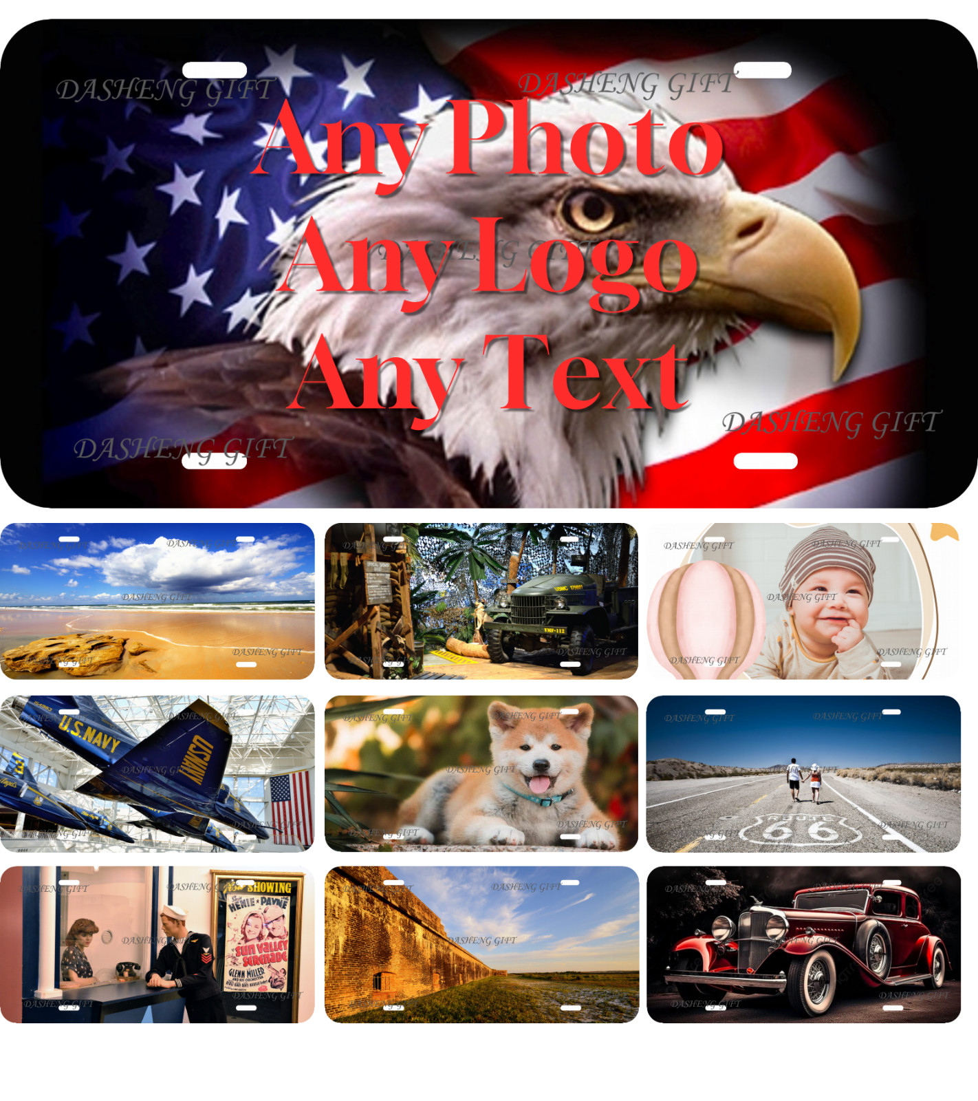 6"X12"Custom Personalized Aluminum License Plate Your Photo Text Novelty Car Tag