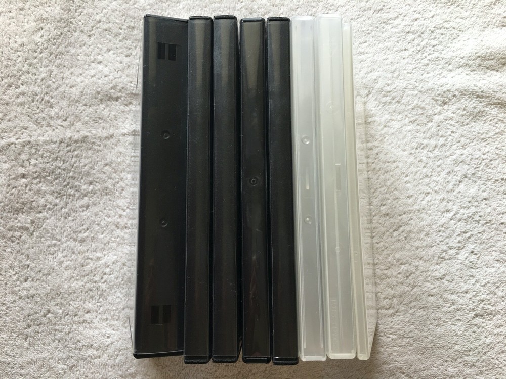 DVD Replacement Cases movie storage shells 2 disc 1 disc black clear