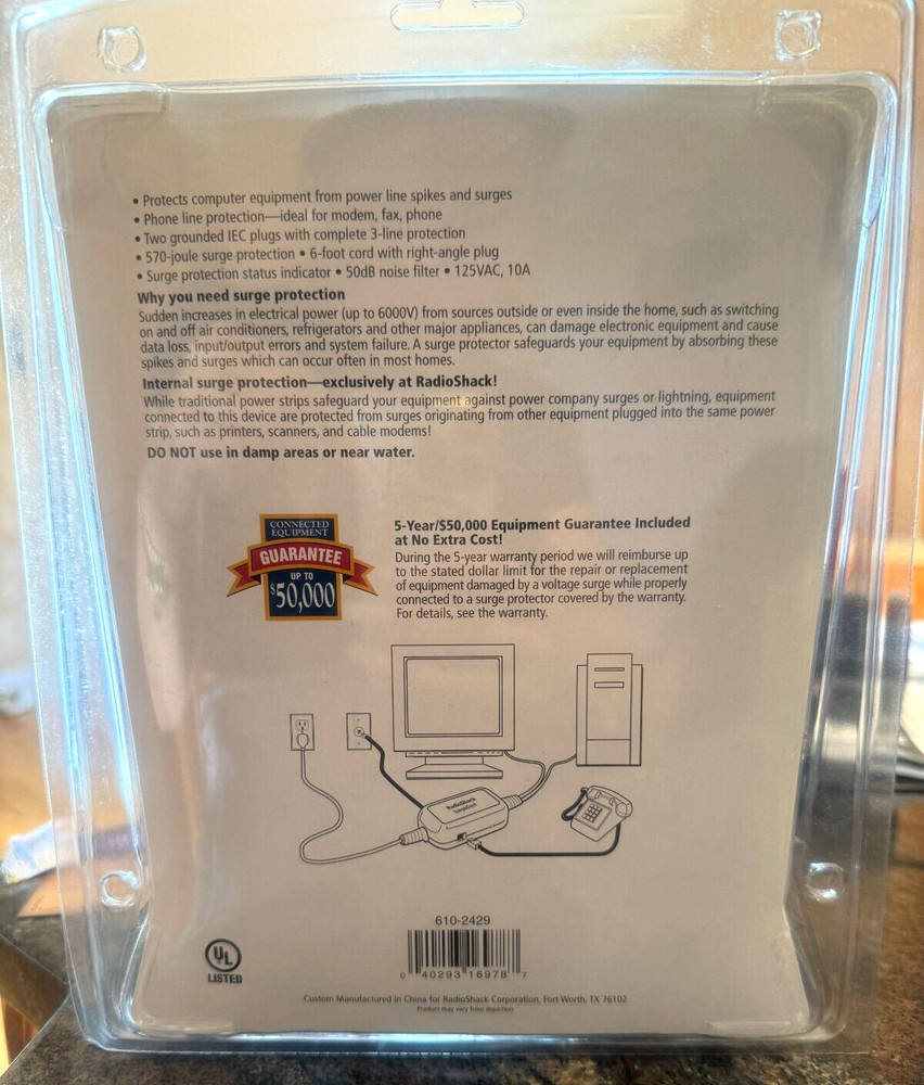 RadioShack Computer Equipment Surgecord Protector Vd1