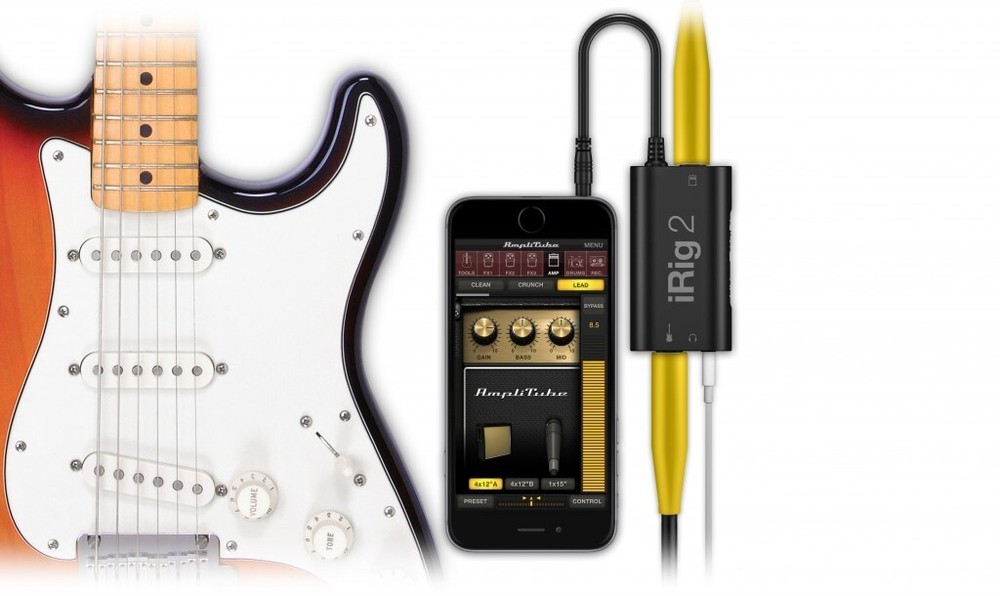IK Multimedia iRig 2 portable guitar audio interface for iPhone, iPad and more