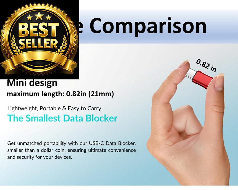 Data Blocker, USB A to A & C C Protect 6 Pack Red