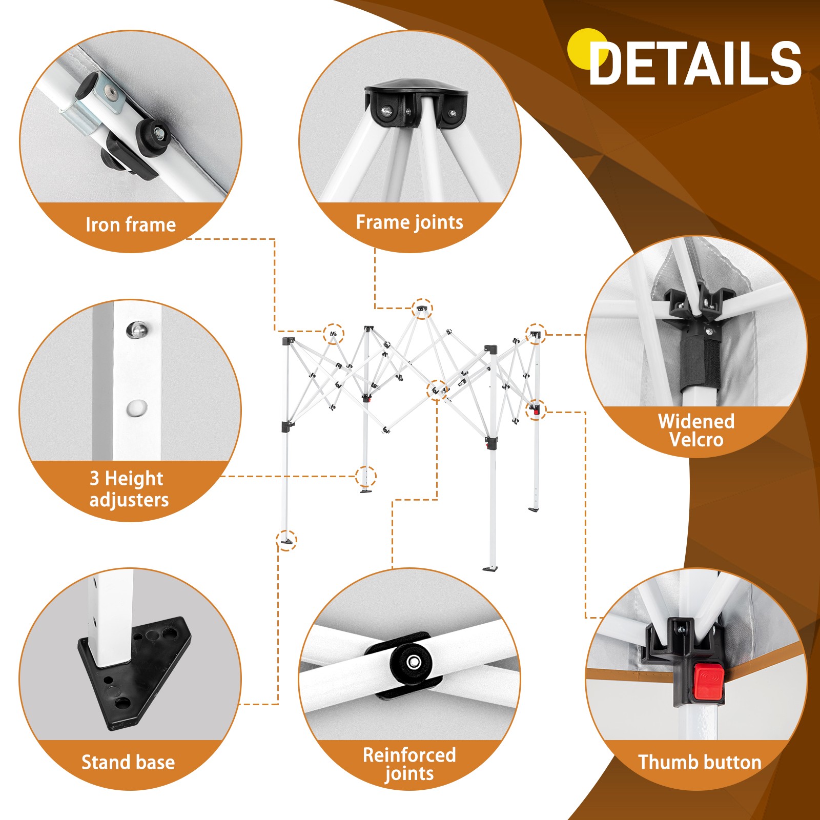 5x5ft Pop Up Canopy Tent, Outdoor Folding Canopy with Carry Bag,4 Sidewall