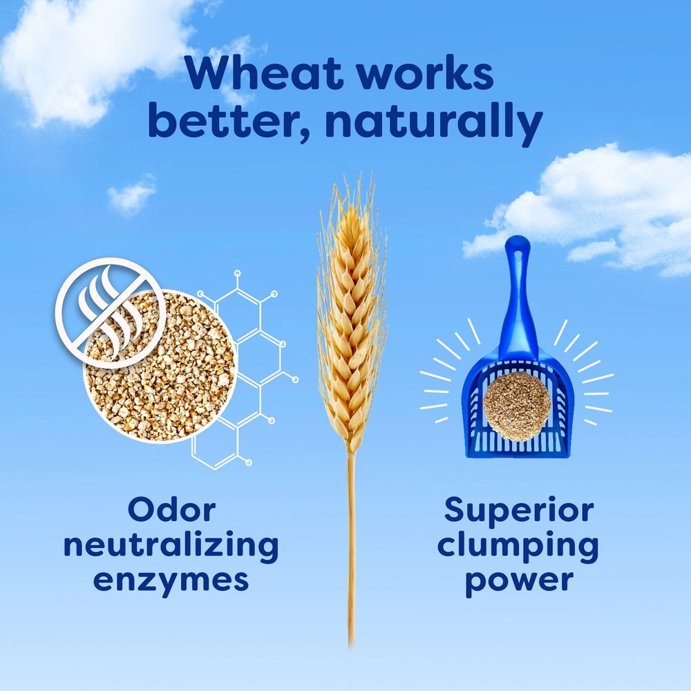 Multi-Cat Natural Clumping Wheat Cat Litter 15lb Biodegradable Flushable