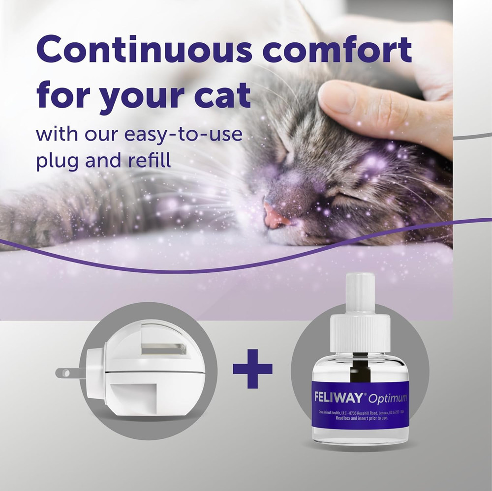 ® Optimum 30 Day Cat Calming Plug in Pheromone Diffuser Starter Kit, 48Ml - Help