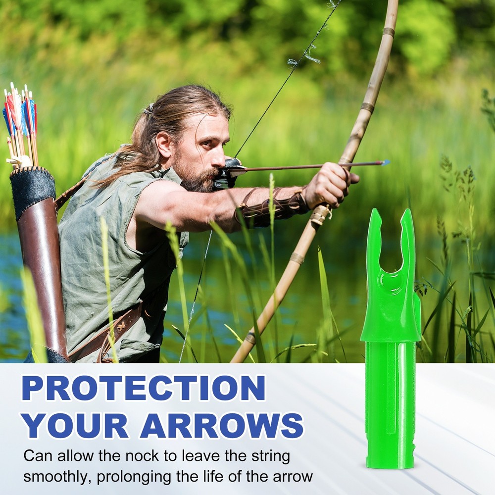 30 Pack Archery Arrows Nocks 6.2mm Plastic Insert Arrow Nock Green