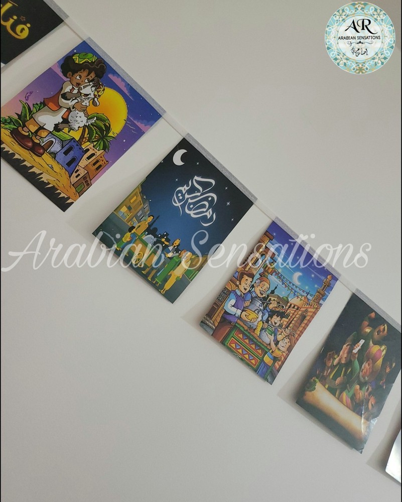 Ramadan paper Banner With Different Characters 2meters