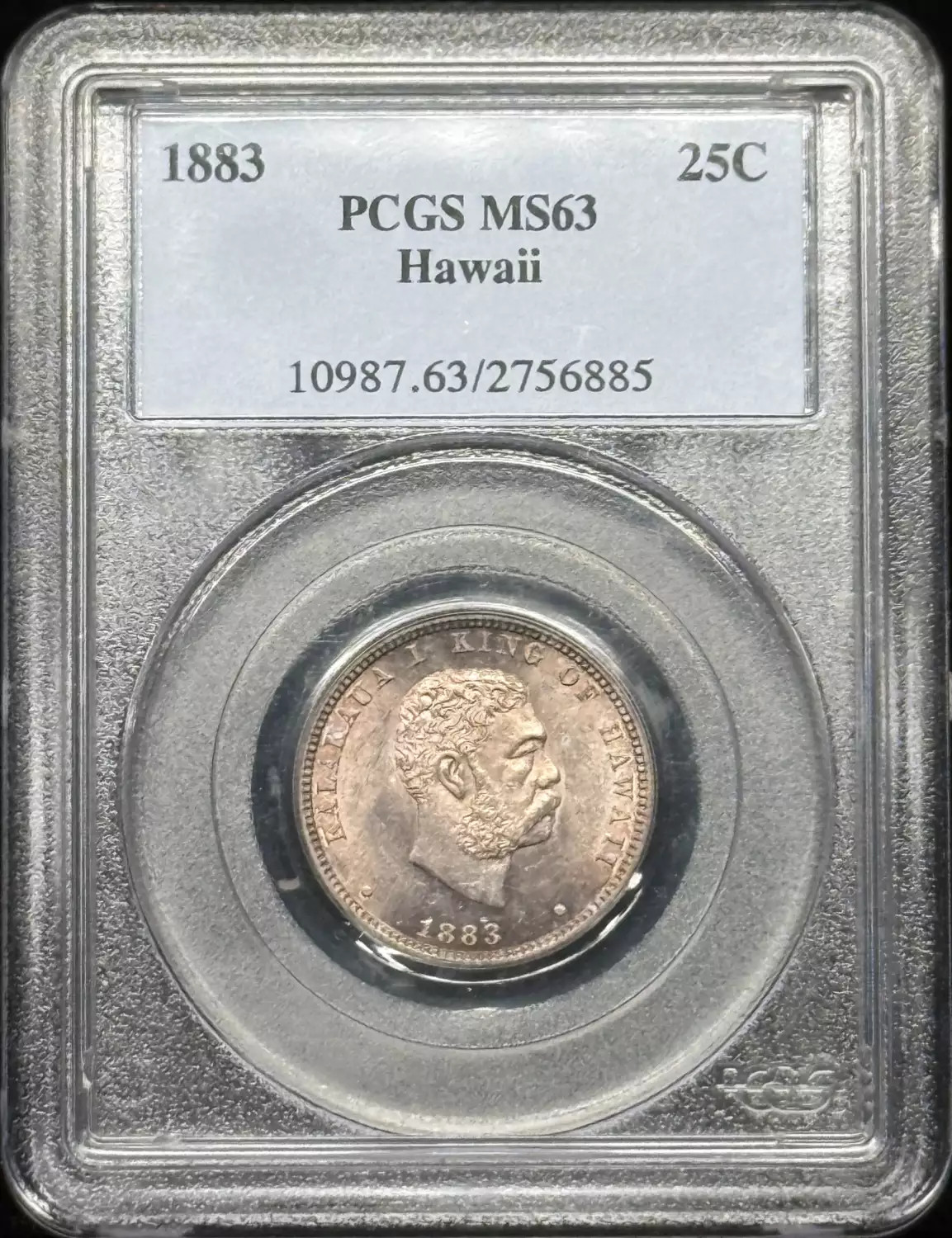 1883 Hawaiian Quarter Dollar PCGS MS-63