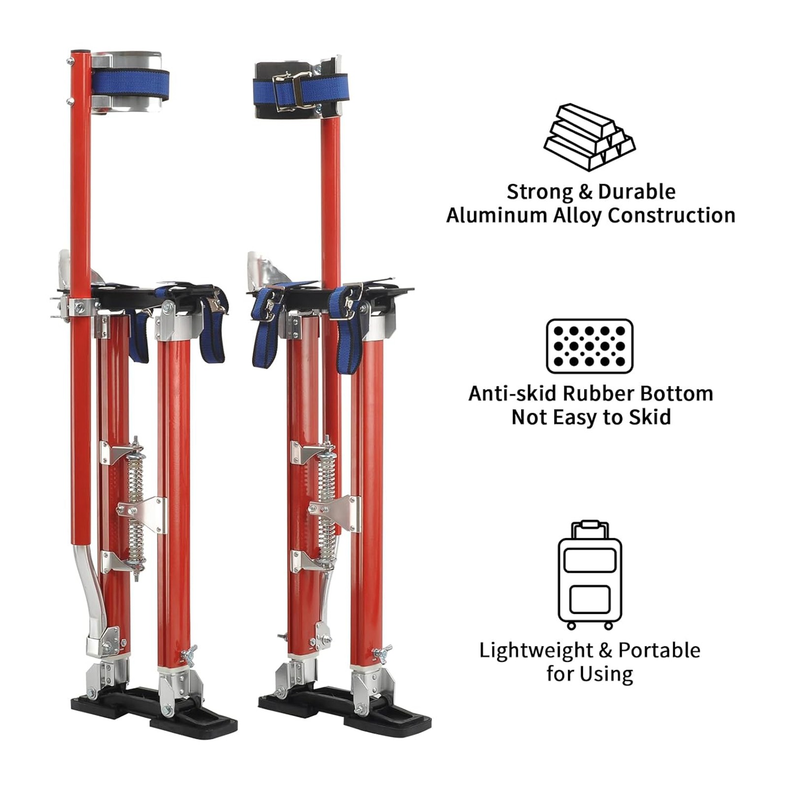 Drywall Stilts 24''-40''Inch Red Aluminum Tool Stilt For Painting Painter Taping