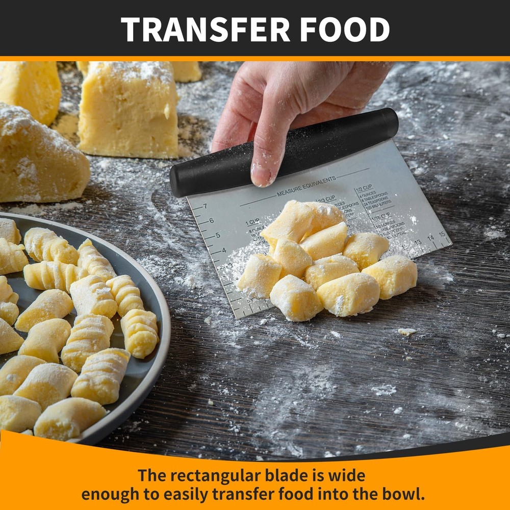 Bench Scraper & Chopper for Kitchen - Ideal Baking Essential Utensil,Stainles...