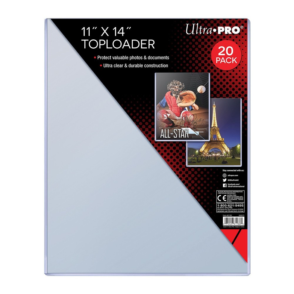 Ultra Pro Toploader - 11x14 (20 per pack) cards, photos, magazines