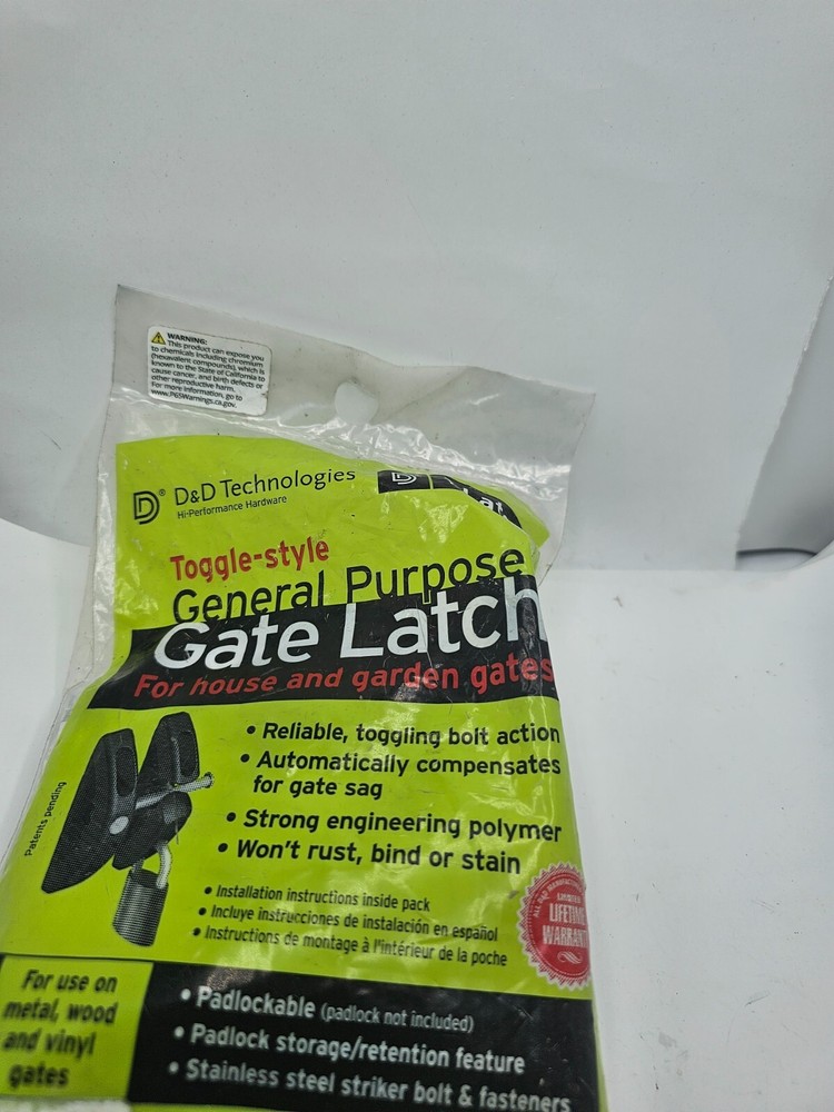 Padlock Gravity Gate Latch D&D Technologies TL01 T-Latch Action Gate Latch