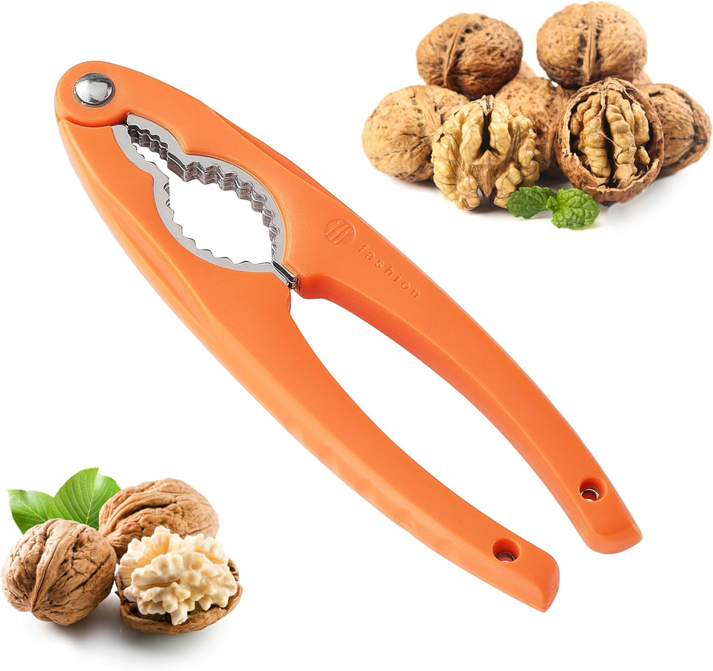 Stainless Steel Nutcracker for All Nuts, Heavy Duty Tool with Ergonomic Handle