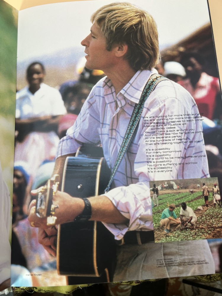 JOHN DENVER 1986 One World Tour Concert Program + Windstar Journal Insert Mint