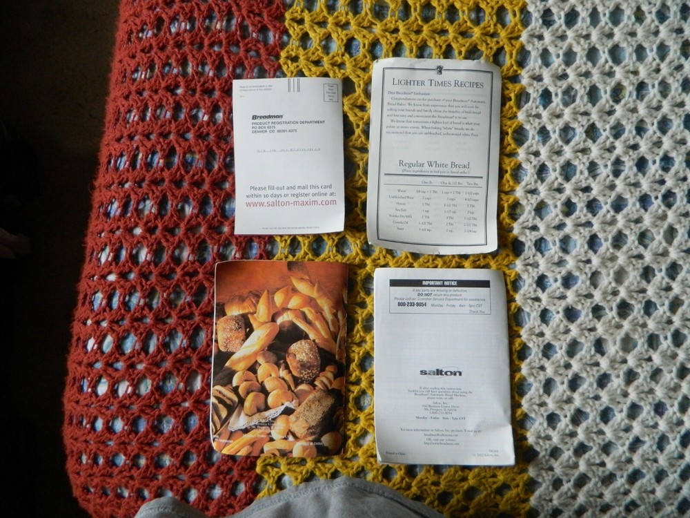 Breadman Automatic Bread Maker Model TR444