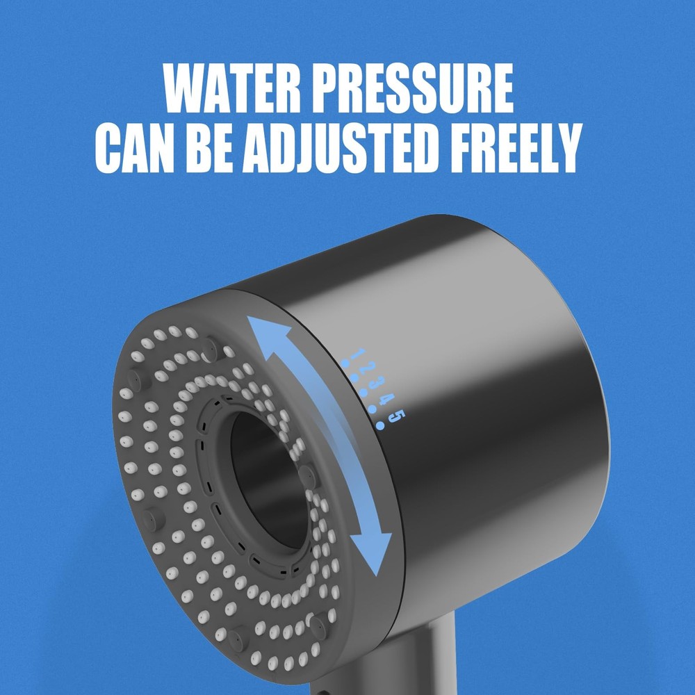 High Pressure Shower Head, Filtered Head with Handheld, Multiple Gray
